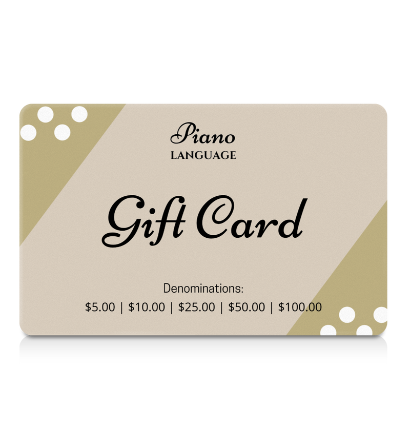 Piano Language Gift Cards - Piano Language