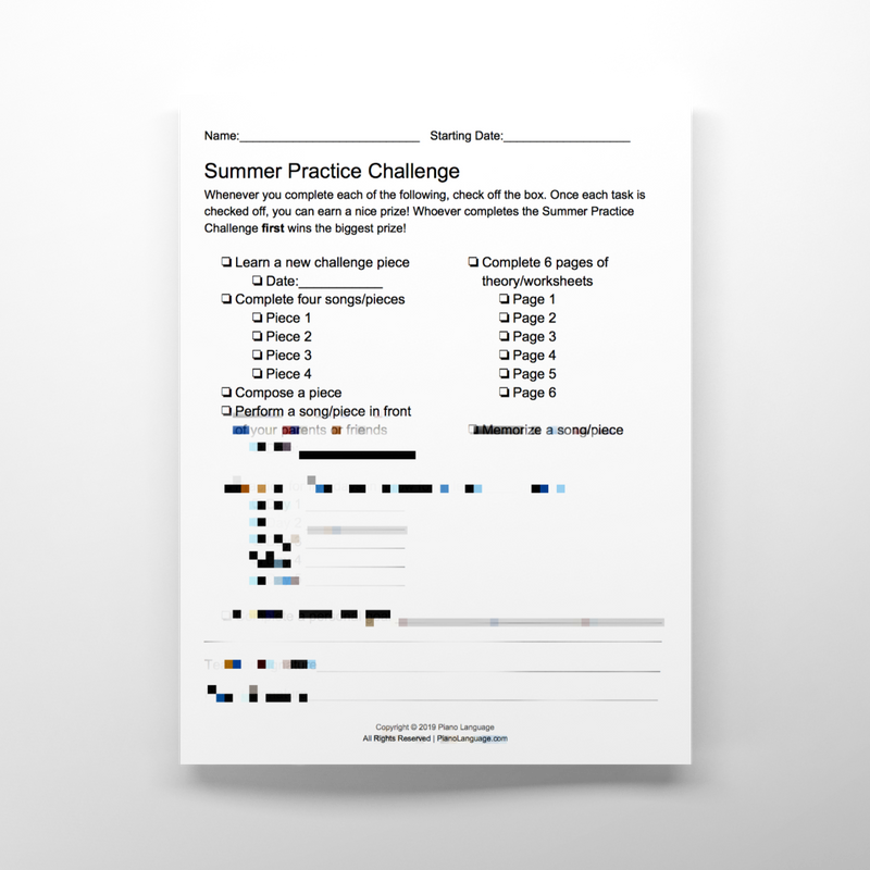 Summer Practice Challenge - Piano Language